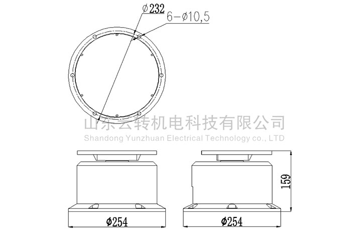 山東云轉(zhuǎn)科技智能變速單軸一維中載云臺三維圖